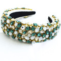 Superstarer Plastic Rhinestone Headband with Fabric Hair Ornaments